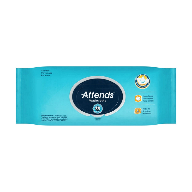 Attends Adult Washcloth Large 8" x 12-1/2"