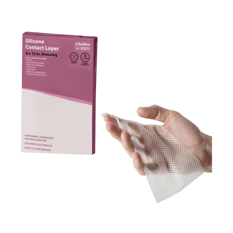 Cardinal Health Silicone Contact Layer 8" x 12".  Sterile