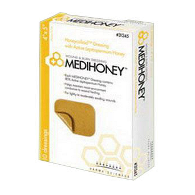 MEDIHONEY Hydrocolloid Dressing Without Border 4" x 5"