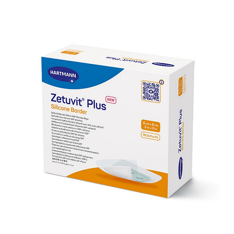 Zetuvit Plus Silicone Border SAP Dressing with Silicone adhesive