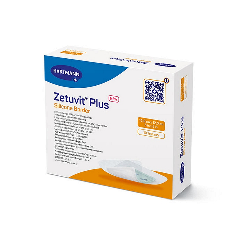 Zetuvit Plus Silicone Border Superabsorbent SAP Dressing with Silicone Adhesive