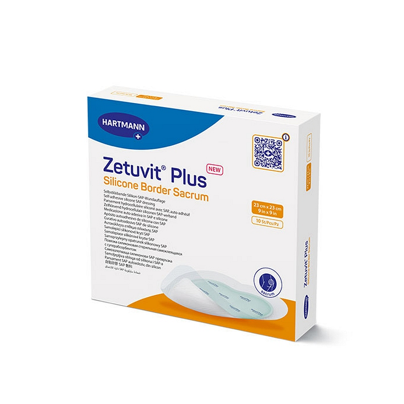 Zetuvit Plus Silicone Border Sacral SAP Dressing with Silicone adhesive